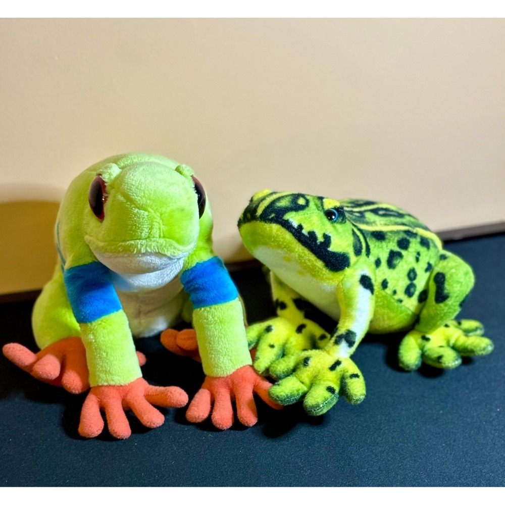 Frog Plush Lot Wild Republic Red Eyed Cuddlekin Tree Frog Tiger Tale Dart Frisco